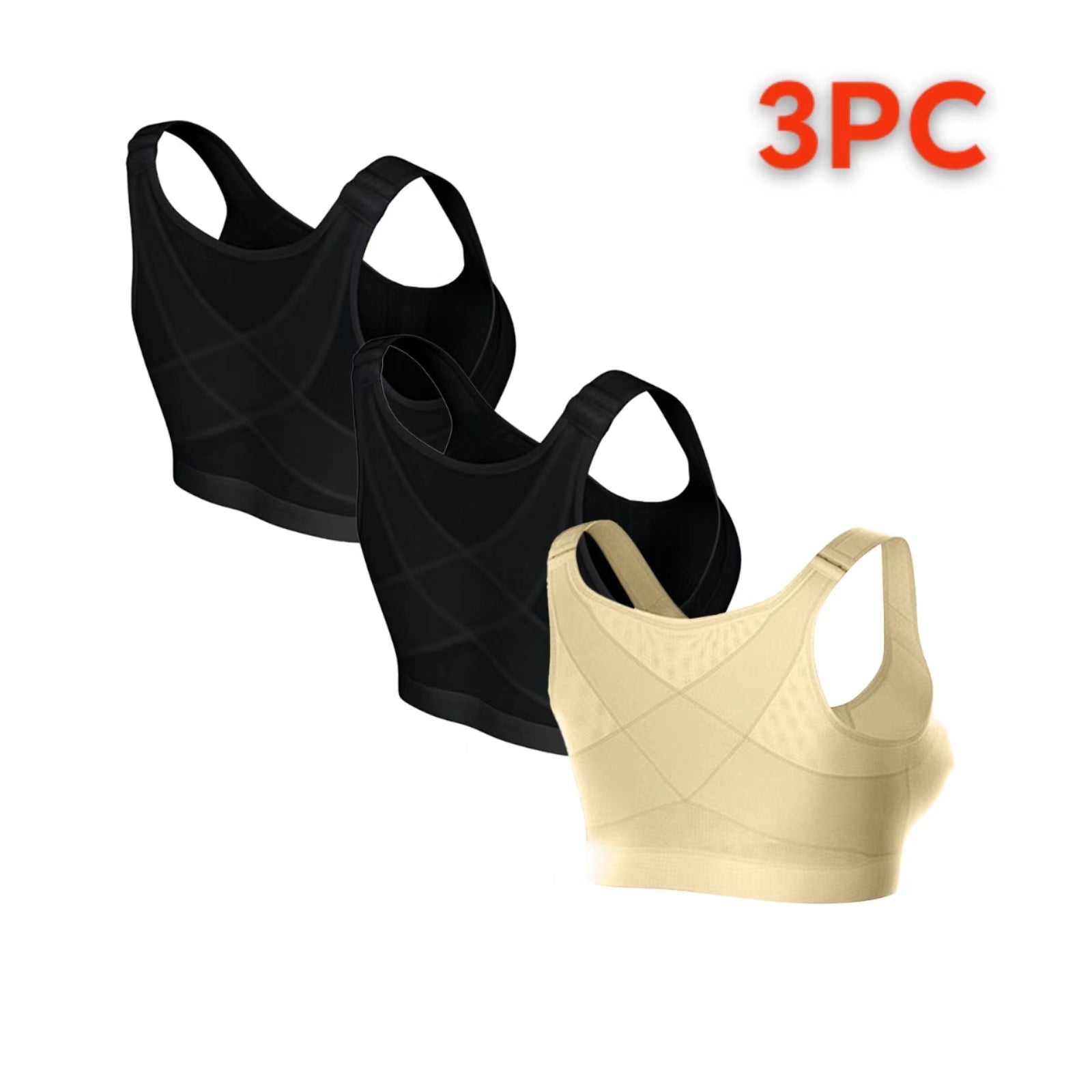 Cross-Border  Large Size Sports Bra Push-Up No Steel Ring No Pad Sports Vest Intimates Corrector Bra