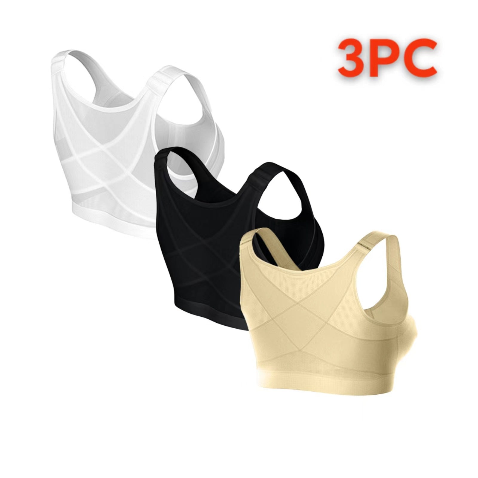 Cross-Border  Large Size Sports Bra Push-Up No Steel Ring No Pad Sports Vest Intimates Corrector Bra