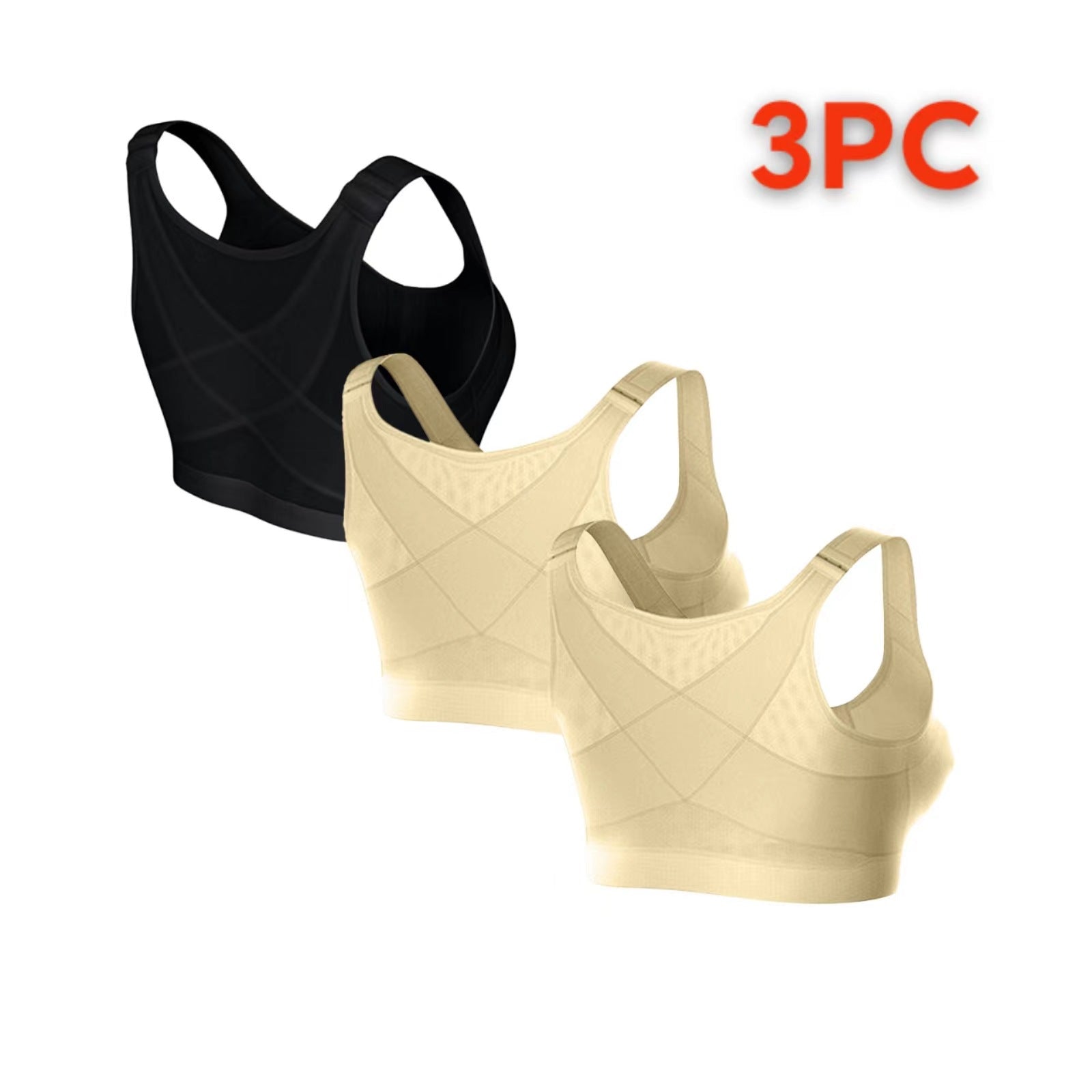 Cross-Border  Large Size Sports Bra Push-Up No Steel Ring No Pad Sports Vest Intimates Corrector Bra